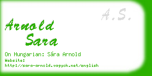 arnold sara business card